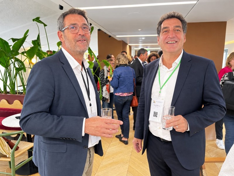 Les coopératives agricoles dignement représentées lors de cette première grand messe oecuménique  de la distri brico jardin avec Lillian Roussel (lamaison.fr) et Hervé onfray (Teract)