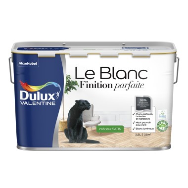 DULUX VALENTINE BLANC FINITION PARFAITE 2.5 L satin gamme biomasse balance