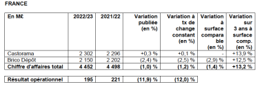 Résultats Kingfisher en France